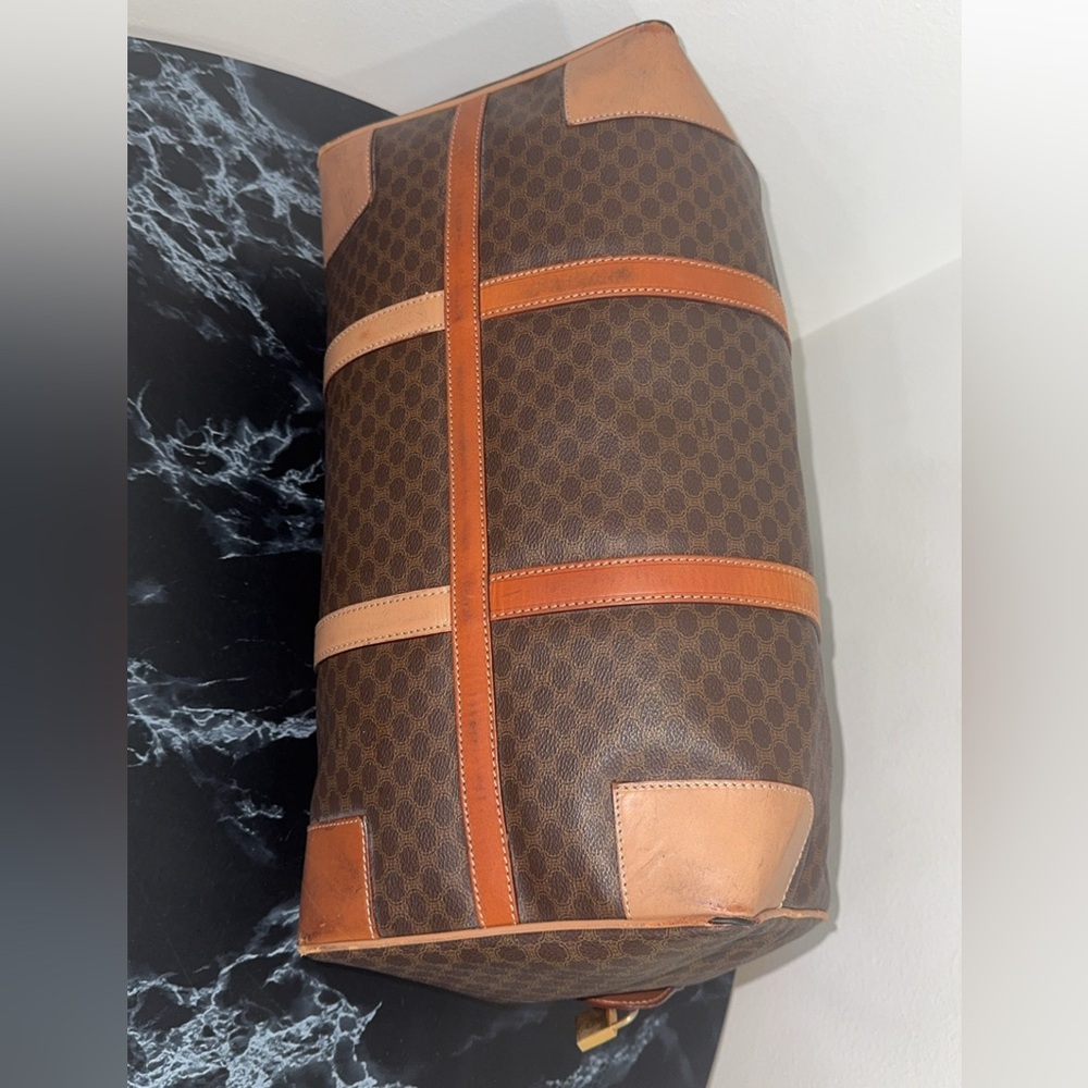 CELINE Macadam Boston Bag M13 Travel Duffle Bag Brown AUTHENTIC - Picture 12 of 16